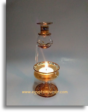 Egyptian hand-made pyrex glass oil diffuser, oil burner