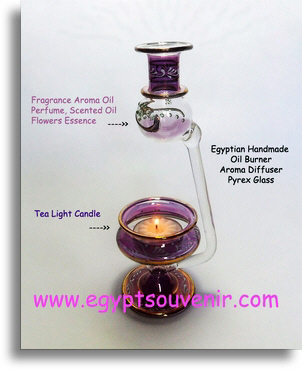 Egyptian Hand-made Glass Scented Oil Diffuser, oil burner