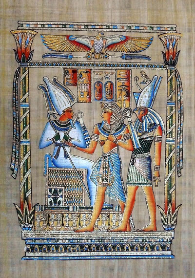 Egyptian Papyrus Painting The Tribute