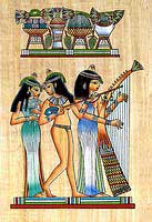 Musicians Girls Papyrus Painting- Egyptian hand made papyrus paintings