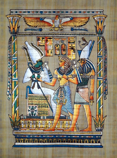 Egyptian Papyrus Painting The Tribute 2