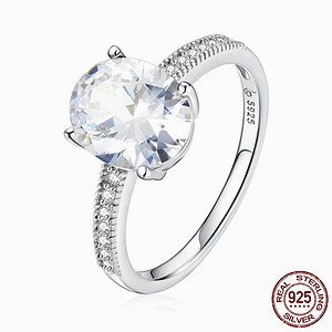 Pure Clear Love Silver Ring, 925 Sterling Silver Jewelry