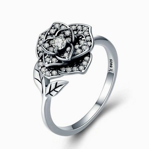 925 Sterling Silver Jewelry, Flower Tree Leaf Ring