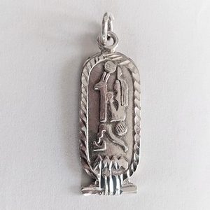 Silver Cartouche, Light Hieroglyphic Background Handmade Silver Jewelry Model SL10