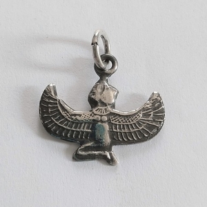 Winged Isis Silver Pendant Handmade Silver Jewelry