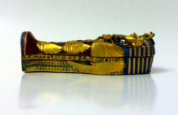 Colored Stone, King Tut Ankh Amun Coffin With Mummy inside