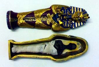 King " tut ankh amen " colored stone coffin 4 - Egyptian gifts, souvenirs
