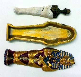 King " tut ankh amen " colored stone coffin 5 - Egyptian gifts, souvenirs