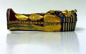 King " tut ankh amen " colored stone coffin 1 - Egyptian gifts, souvenirs